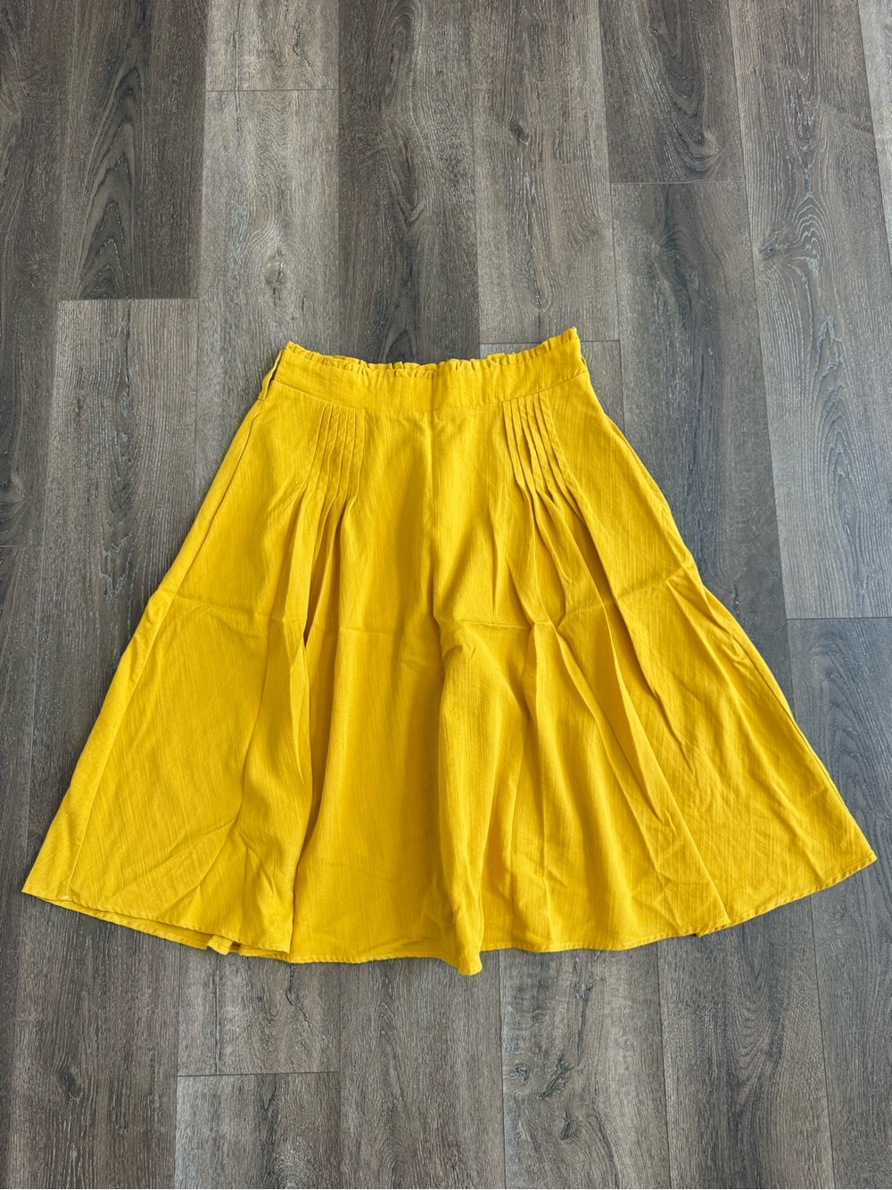 Belle Poque Sunny Yellow A-Line Midi Skirt